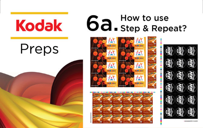 Step and Repeat technique used to create a pattern in Kodak Preps