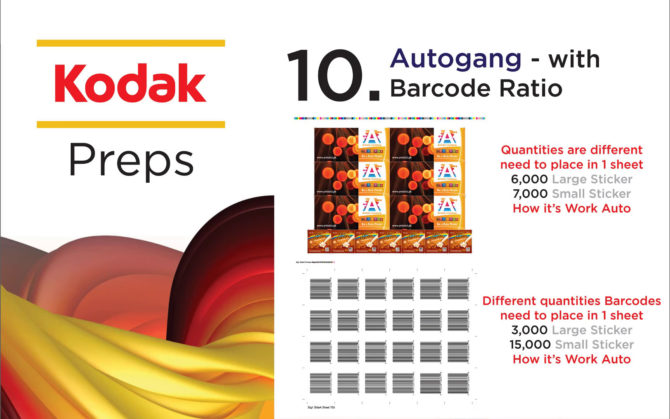 Autogang Barcode Ratio technique used to arrange barcodes efficiently on a printing sheet