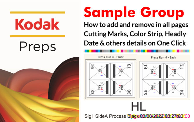 Cutting Marks and Sample Group settings tutorial in graphic design software